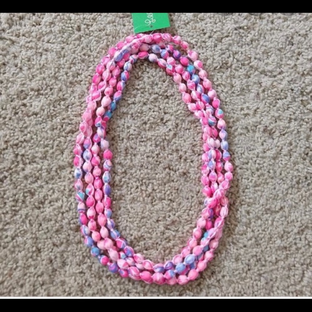 Lilly Pulitzer Layered Fabric Beaded Necklace